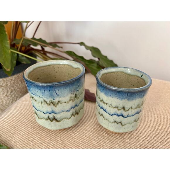 Handmade Studio Pottery Mugs, Vintage Tea/Coffee Cups, Mid Century Barware Retro - Picture 6 of 10